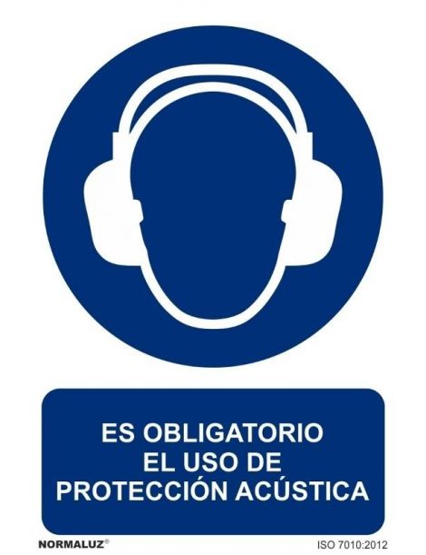 Señal PE 21x29cm - Es obligatorio el uso de protección acustica. SO-803-A4