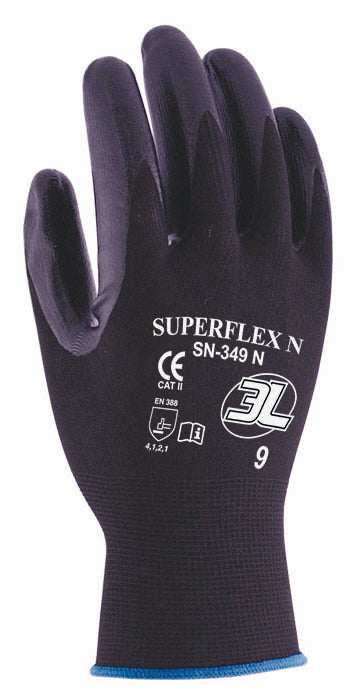 Guantes 3L SUPERFLEX N SN349N NEGRO