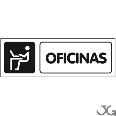 Señal Información PE 29x10cm – Oficinas.