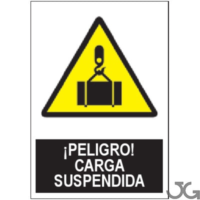 Señal PE 21x29cm - ¡Peligro! Carga suspendida. SA-1001-A4