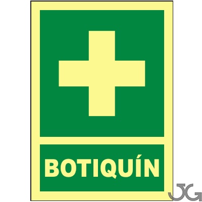Señal A4 Clase B Fotolum.  -  Botiquín. EV-029-A4