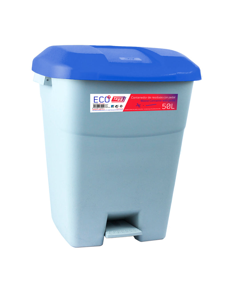 Papelera Tayg ECO 50L AZUL Pedal
