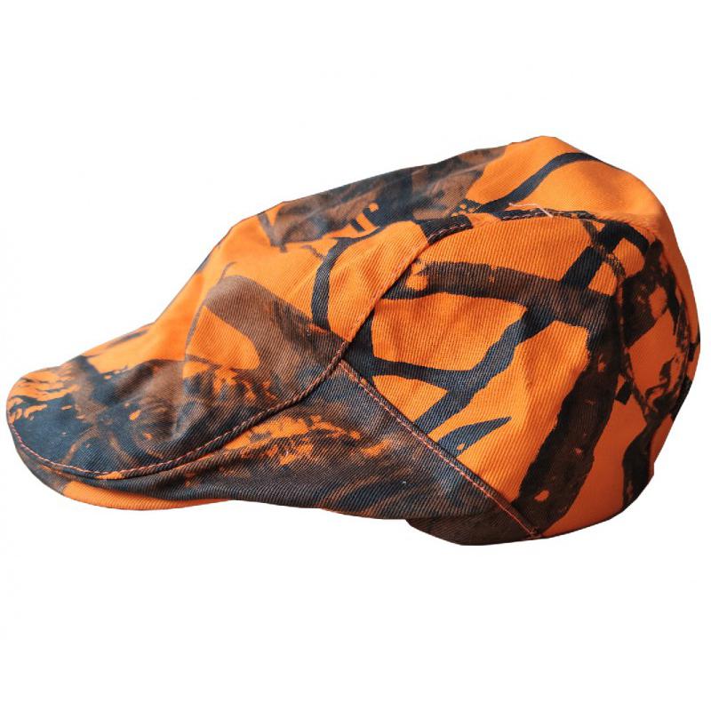 Gorra campera con forro CAMUFLAJE NARANJA corchete.