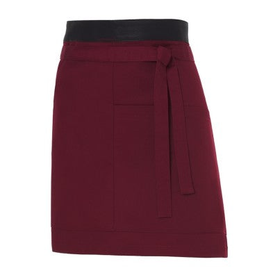 Delantal Monza 6424 GRANATE Unisex corto cinta polipiel.