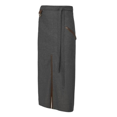 Delantal Monza 1411 Francés Denim Gris caballero con cinta polipiel.