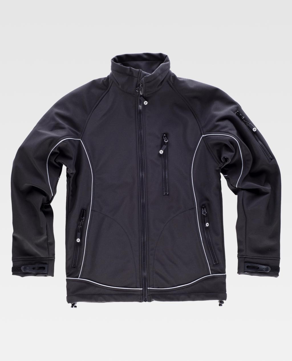 Cazadora WORKSHELL S9060 NEGRO con vivo 330G.