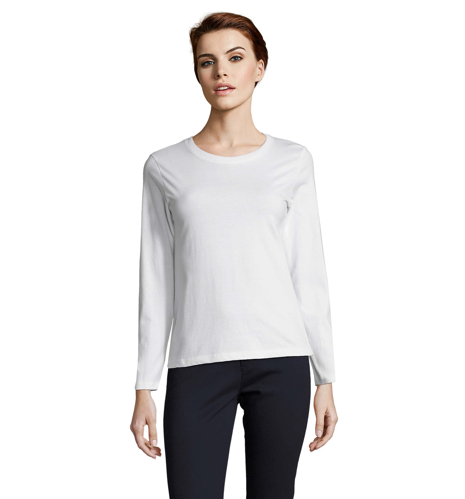 Camiseta Sols IMPERIAL LSL SRA BLANCO M/L 190g/m²