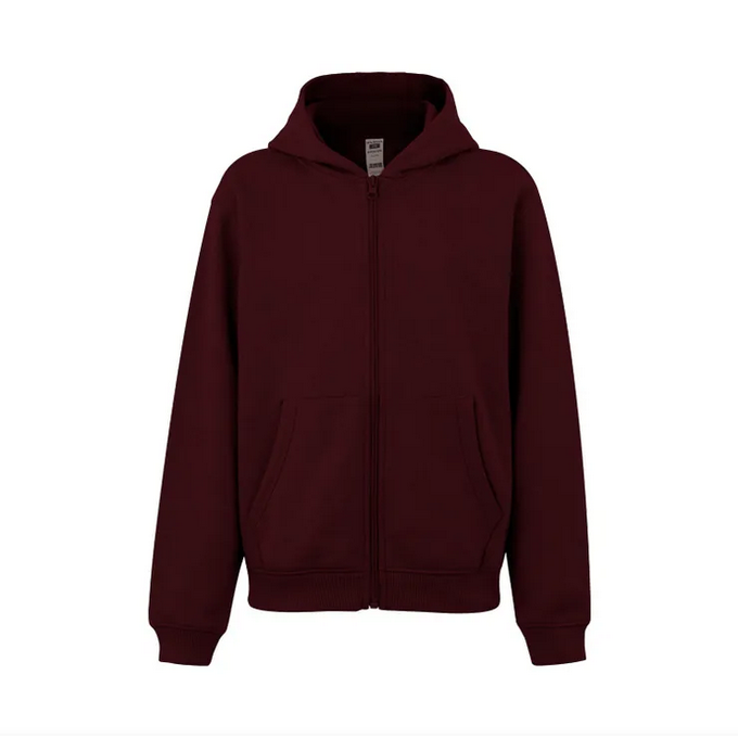 Sudadera VELILLA KIDS SF270K GRANATE 403 Capucha y cremallera. 60%-40% 270G.