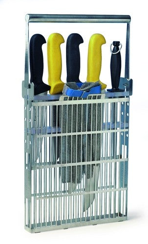 Porta cuchillos ROSER 24909 INOX. Con protección lateral.