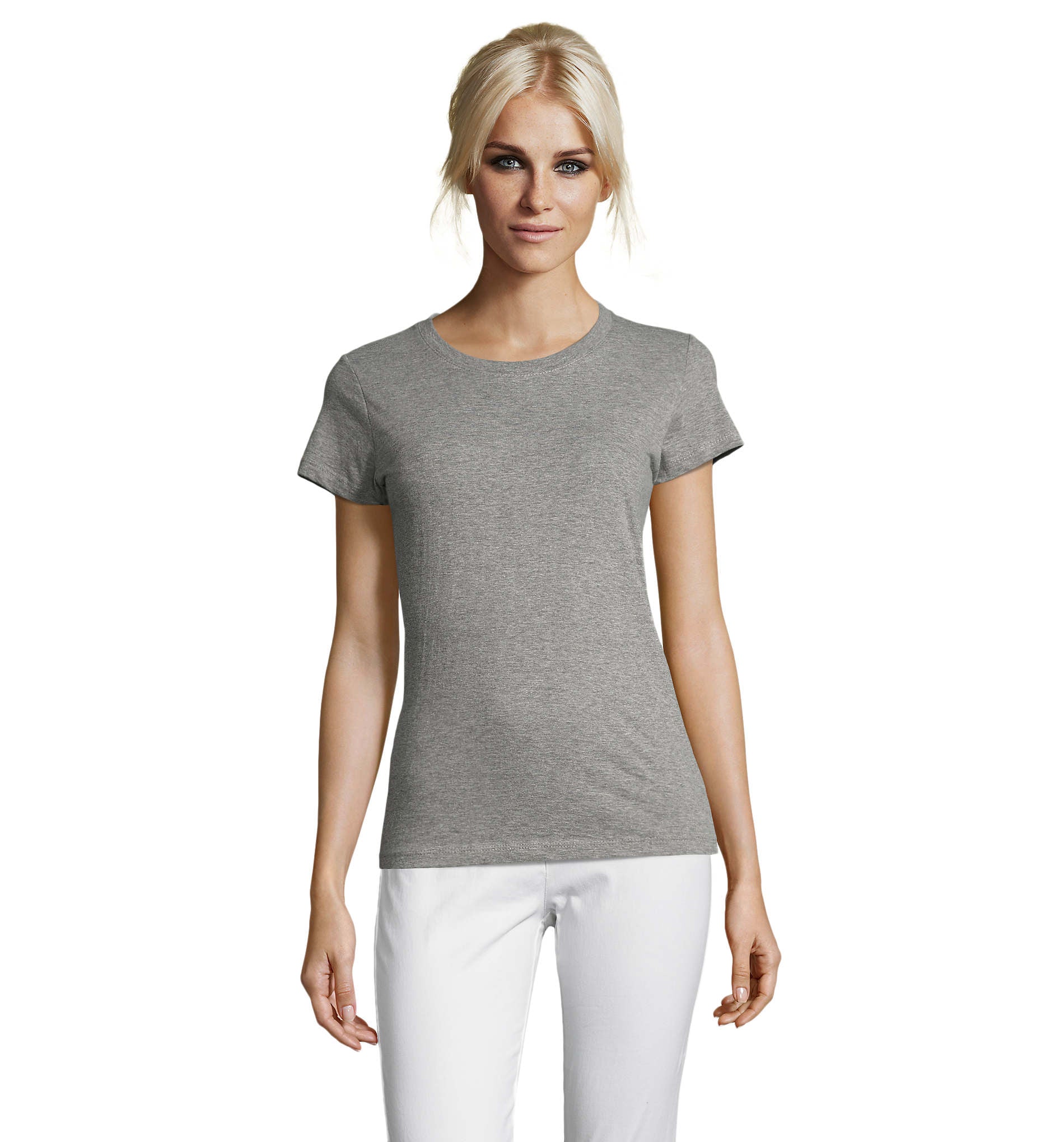 Camiseta Sols REGENT SRA GRIS MEZCLA 350 150g/m2