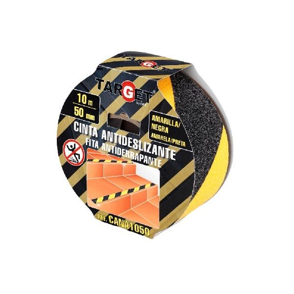 Cinta adhesiva antidelizante Amarillo / Negra 50mm x 10m. CANA1050