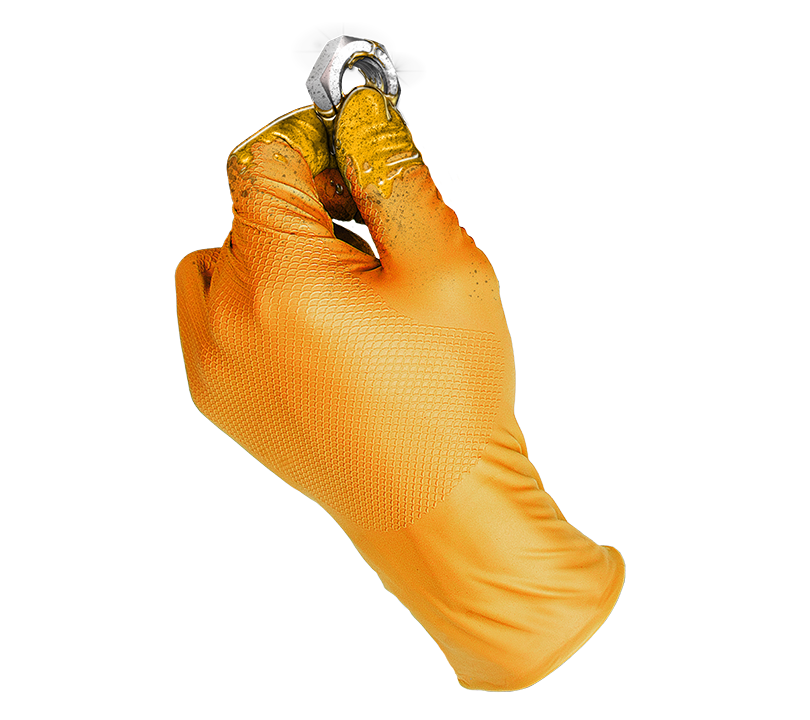Guante JUBA 580R GRIPAZZ Naranja Nitrilo. 50U.