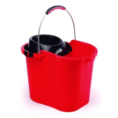 Cubo Maya 09085 16L Fregona Asa Metál.+Escurridor ROJO