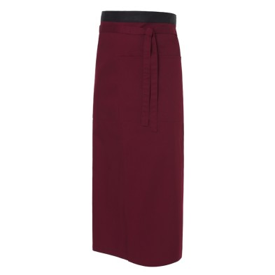 Delantal Monza 6426 GRANATE Unisex Francés cinta polipiel.