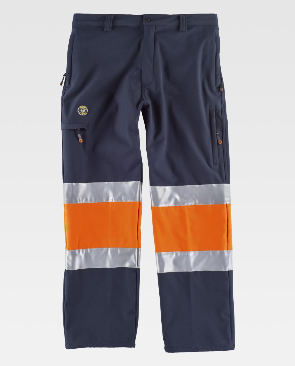 Pantalón WORKSHELL S9820 MARINO/NARANJA AV ISO 20471.