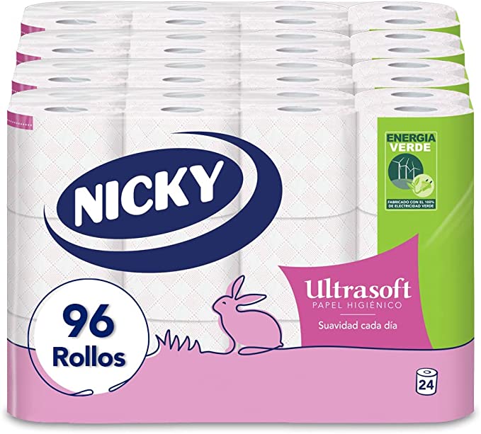 Pack papel HIGIÉNICO H NICKY Ultrasoft 2C 96U (8x12).
