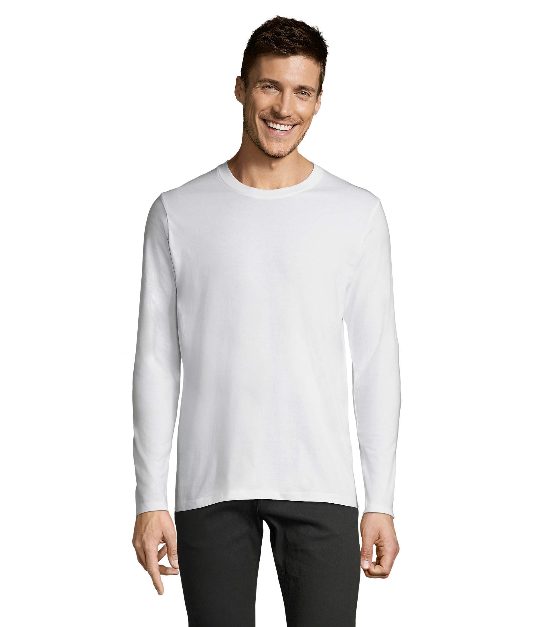 Camiseta Sols IMPERIAL LSL CRO BLANCO M/L 190g/m²