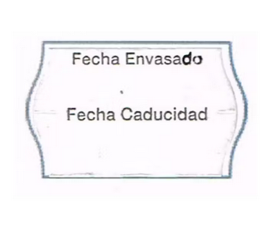 Rollo Etiqueta OPEN BLANCA 26x16 F.Envasado-F.Caducidad (40R CAJA).