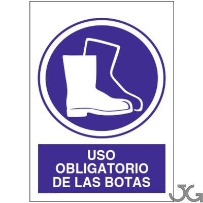 Señal PE 21x29cm - Uso obligatorio de las botas. SO-801-A4