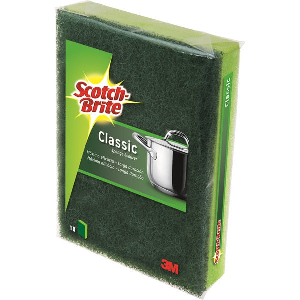 Estropajo SCOTCH BRITE Esponja + Fibra Verde.