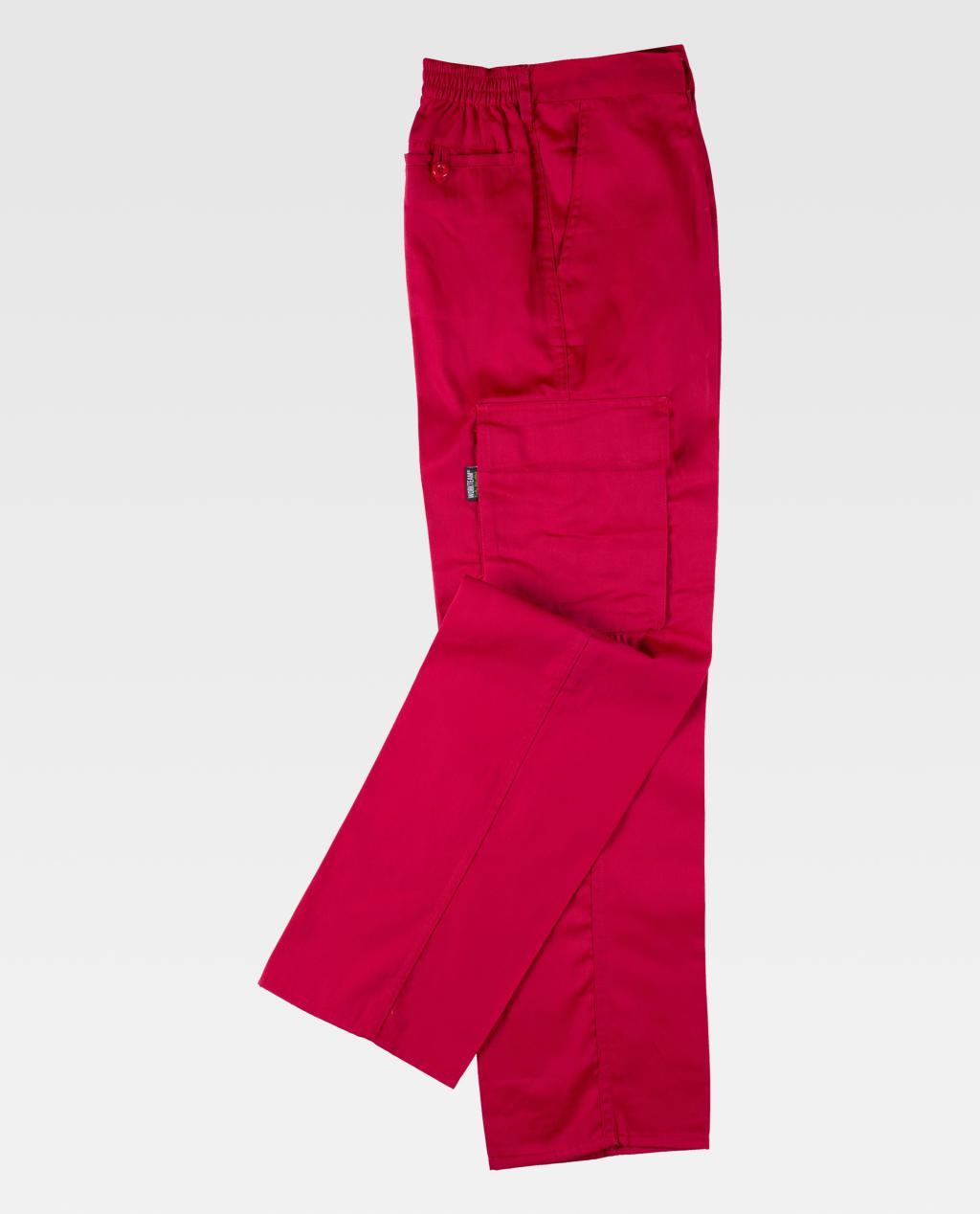 Pantalón WORKTEAM B1403 ROJO (65%Poli-35%Alg) 200G.