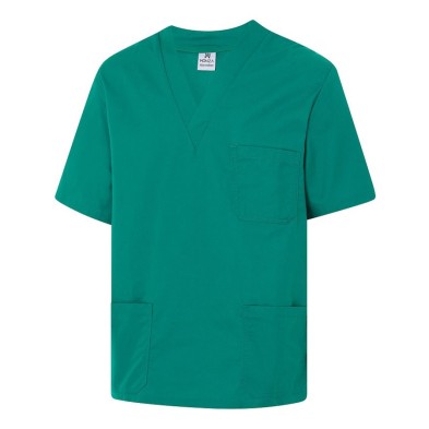Casaca Monza 4565 Sanitario VERDE M/C Cuello Pico.