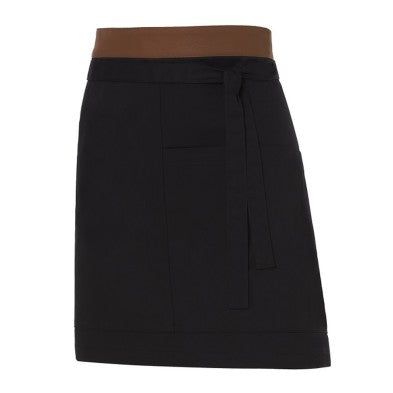 Delantal Monza 6424  NEGRO Unisex corto cinta polipiel.