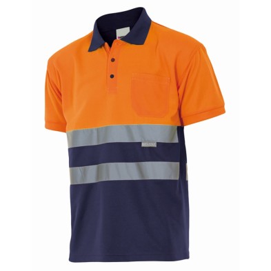 Polo Velilla AV 173 MARINO / NARANJA FLÚOR