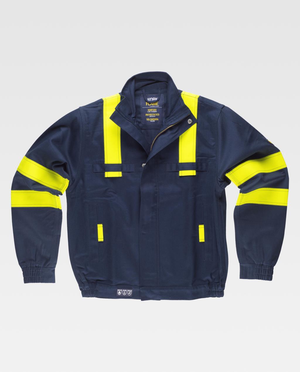 Cazadora Workteam B1194 Marino/Amarillo Ignifugo 260G.