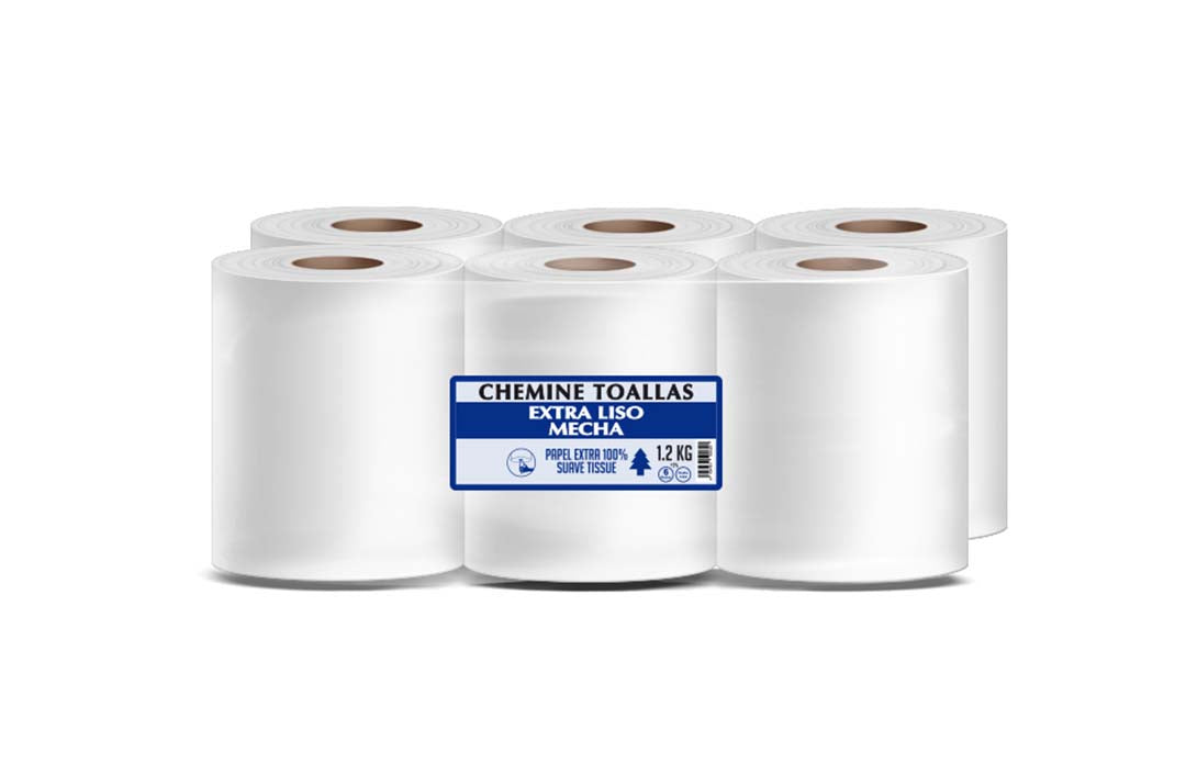 Rollo Papel Chemine (Mecha) Extra BLANCO 1,2 Kg. Liso/Micro