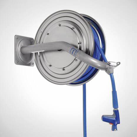 Manguera 25M con enrollador Inox.