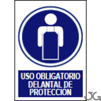 Señal PE 21x29cm - Uso obligatorio delantal de proteccion