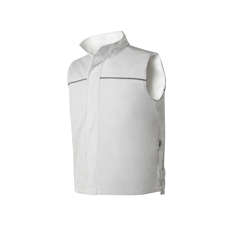 Chaleco Monza 3714 Blanco con vivo y forro 270G. (Hasta fin stock).