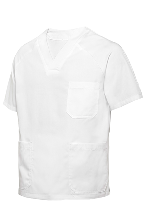 Casaca Monza 4557 Sanitario BLANCO M/C Cuello Pico.