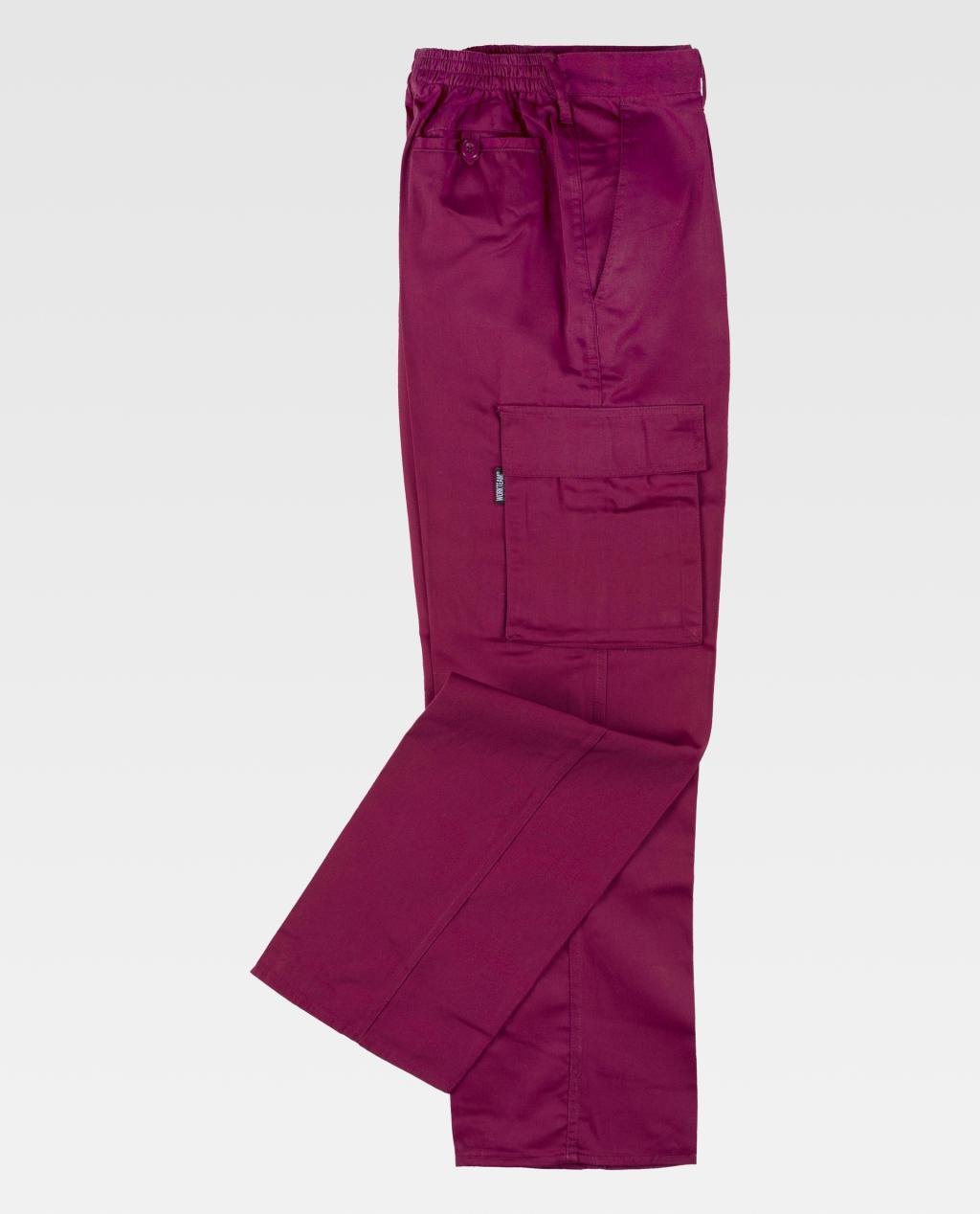 Pantalón WORKTEAM B1403 GRANATE (65%Poli-35%Alg) 200G.