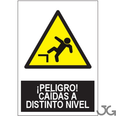Señal PE 21x29cm - ¡Peligro! Caida a distinto nivel. SA-1004-A4