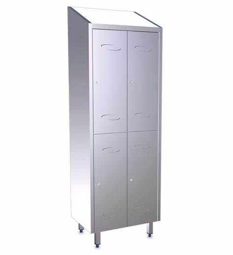 Taquilla INOX 2 Usuarios / 4 Puertas 600x450x2100mm.