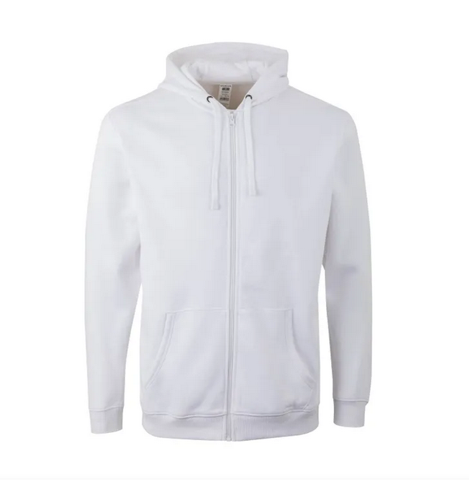 Sudadera VELILLA SF270U BLANCO 100 Capucha y cremallera. 60%-40% 270G.