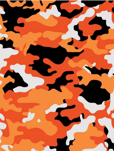 Bragua cuello NARANJA/CAMUFLAJE tejido fino.