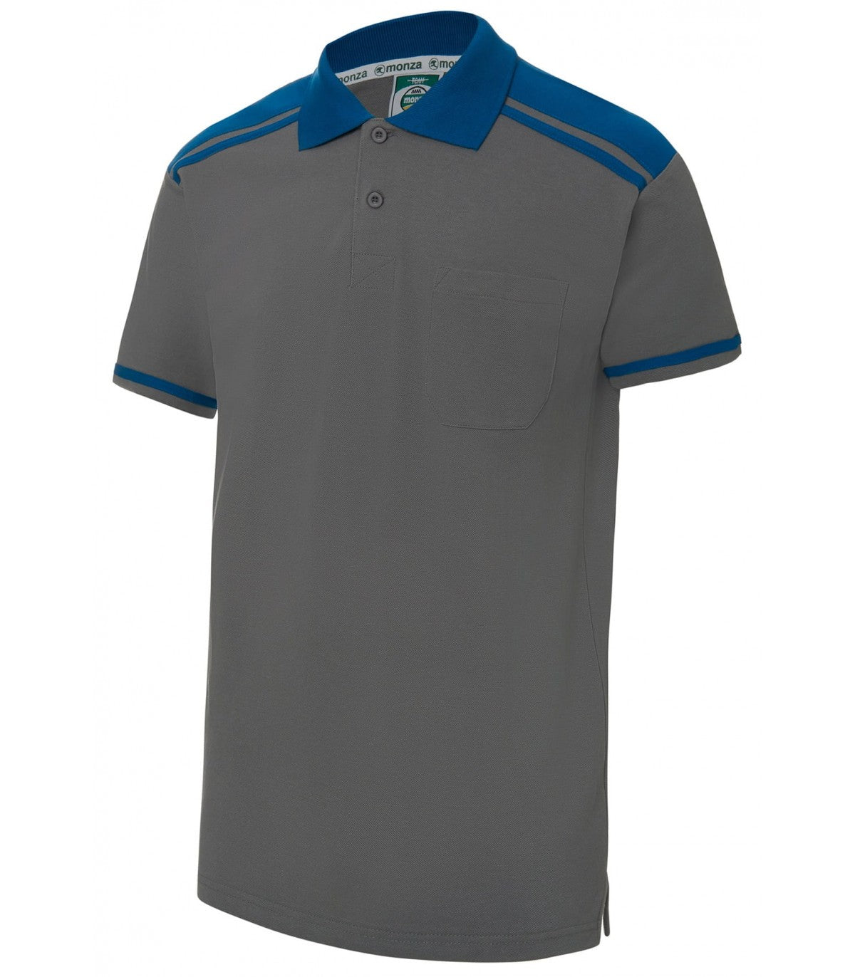 Polo Monza 3009 AZUL / GRIS 451. 100% Algodón 190G.