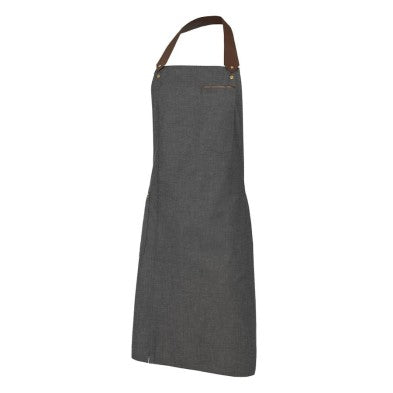 Delantal Monza 1410 Peto Denim Gris unisex con cinta polipiel.