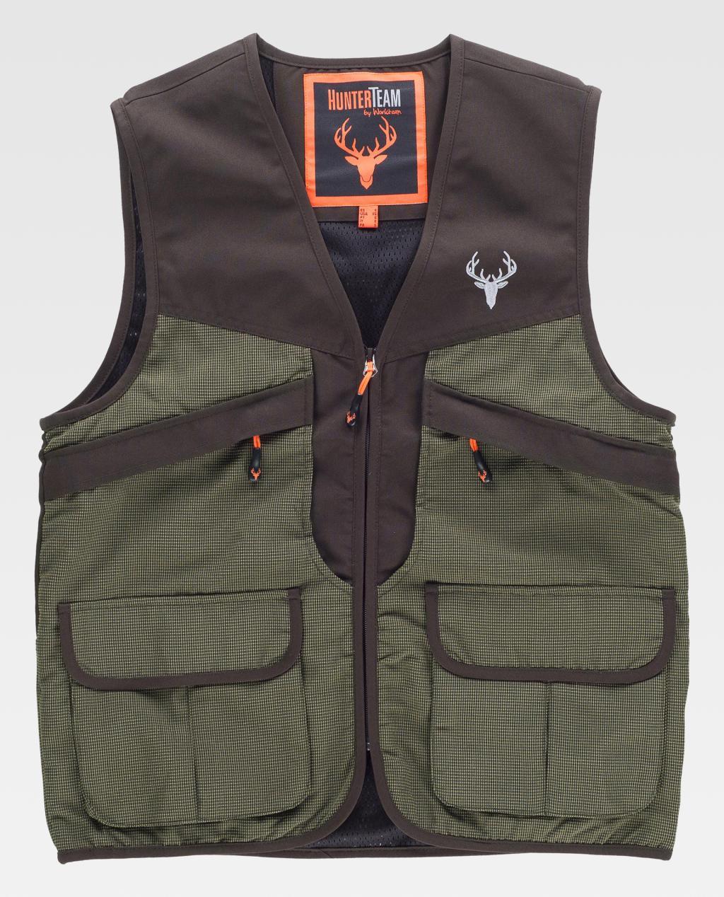 Chaleco HUNTER S8530 Safari Verde/Marrón Impermeable.