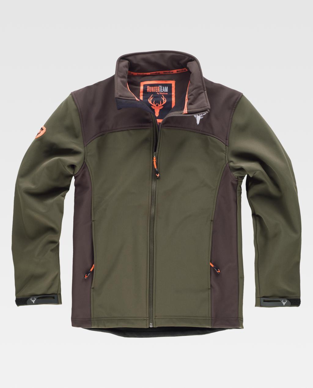 Cazadora HUNTER S8600 WORKSHELL Marrón/Verde Caza 300G.