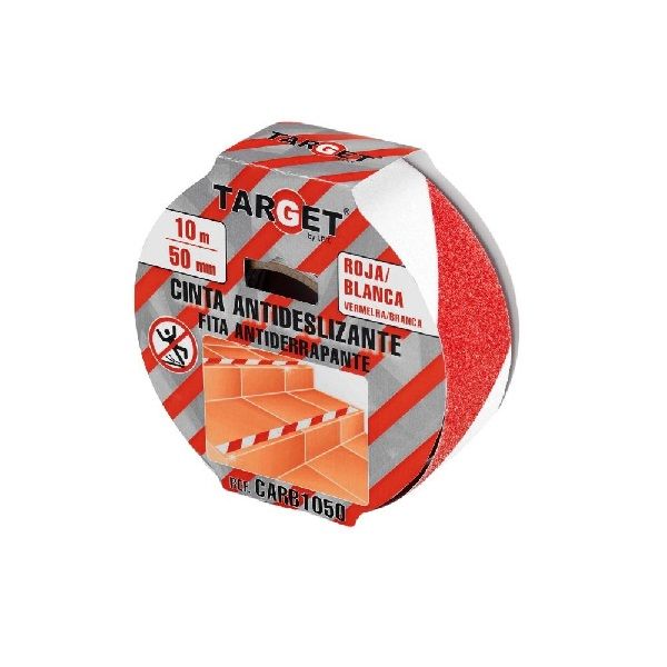 Cinta adhesiva antidelizante Rojo / Blanco 50mm x 10m. CARB1050