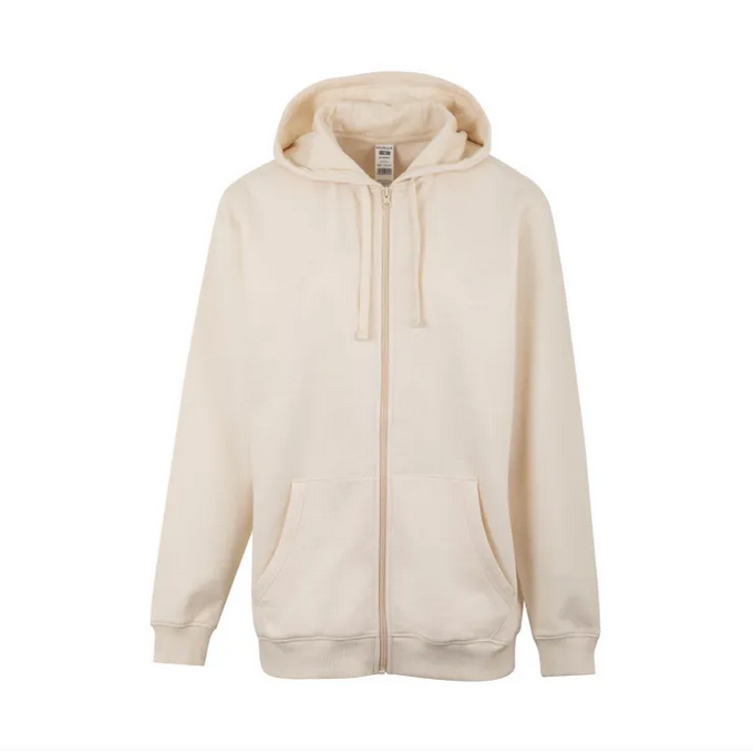 Sudadera VELILLA SF270U IVORY 309 Capucha y cremallera. 60%-40% 270G.