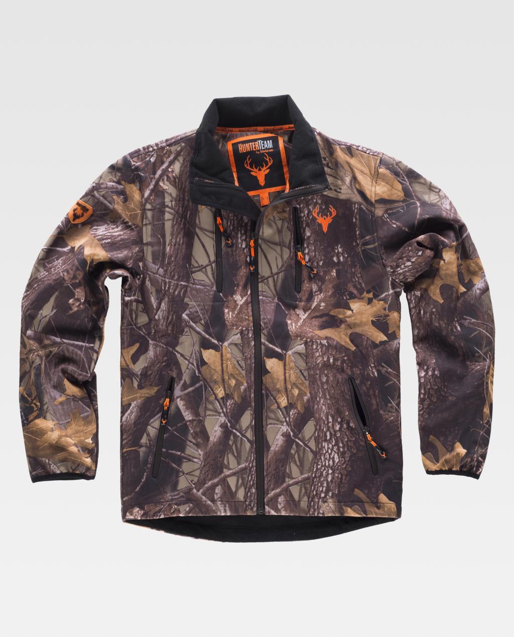 Cazadora HUNTER S8660 WORKSHELL MARRÓN Camuflaje bosque.