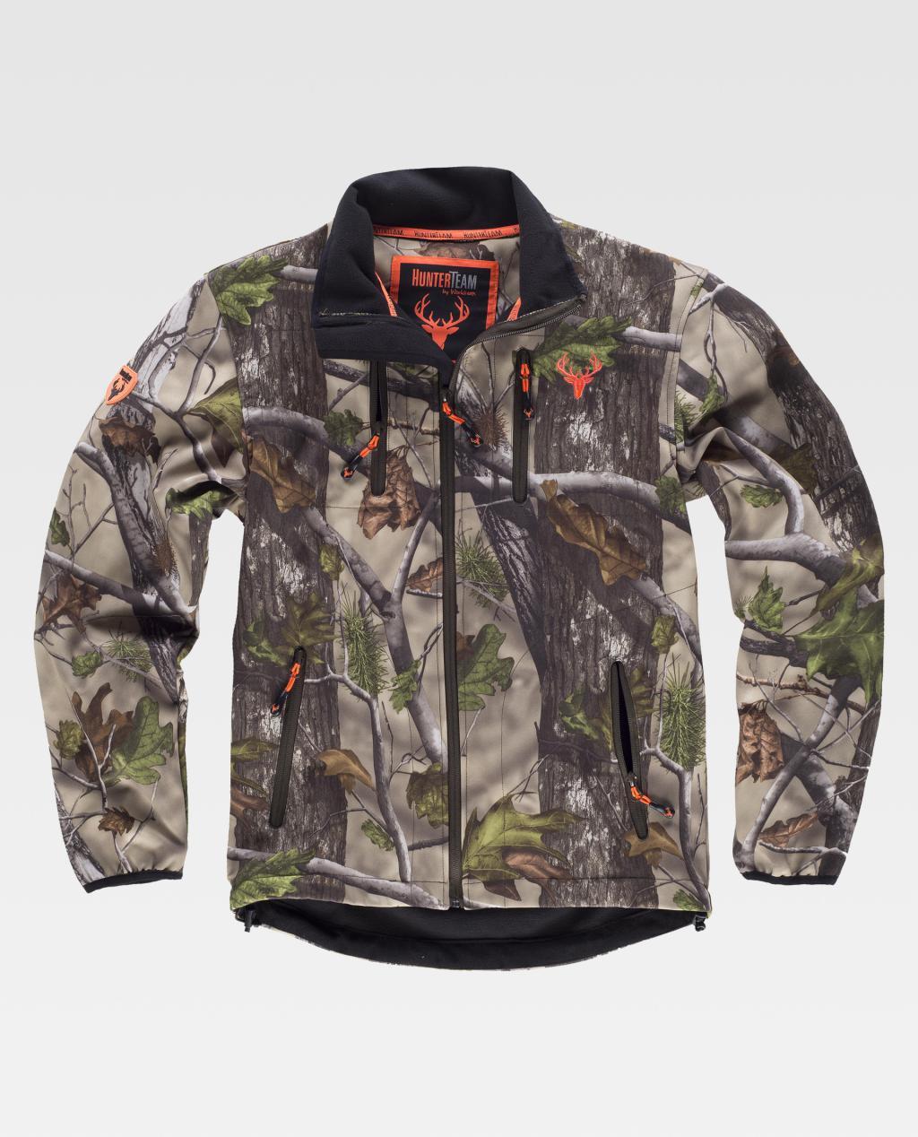 Cazadora HUNTER S8660 WORKSHELL VERDE Camuflaje bosque.