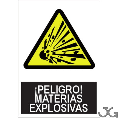 Señal PE 21x29cm - ¡Peligro! Materias explosivas. SA-1010-A4