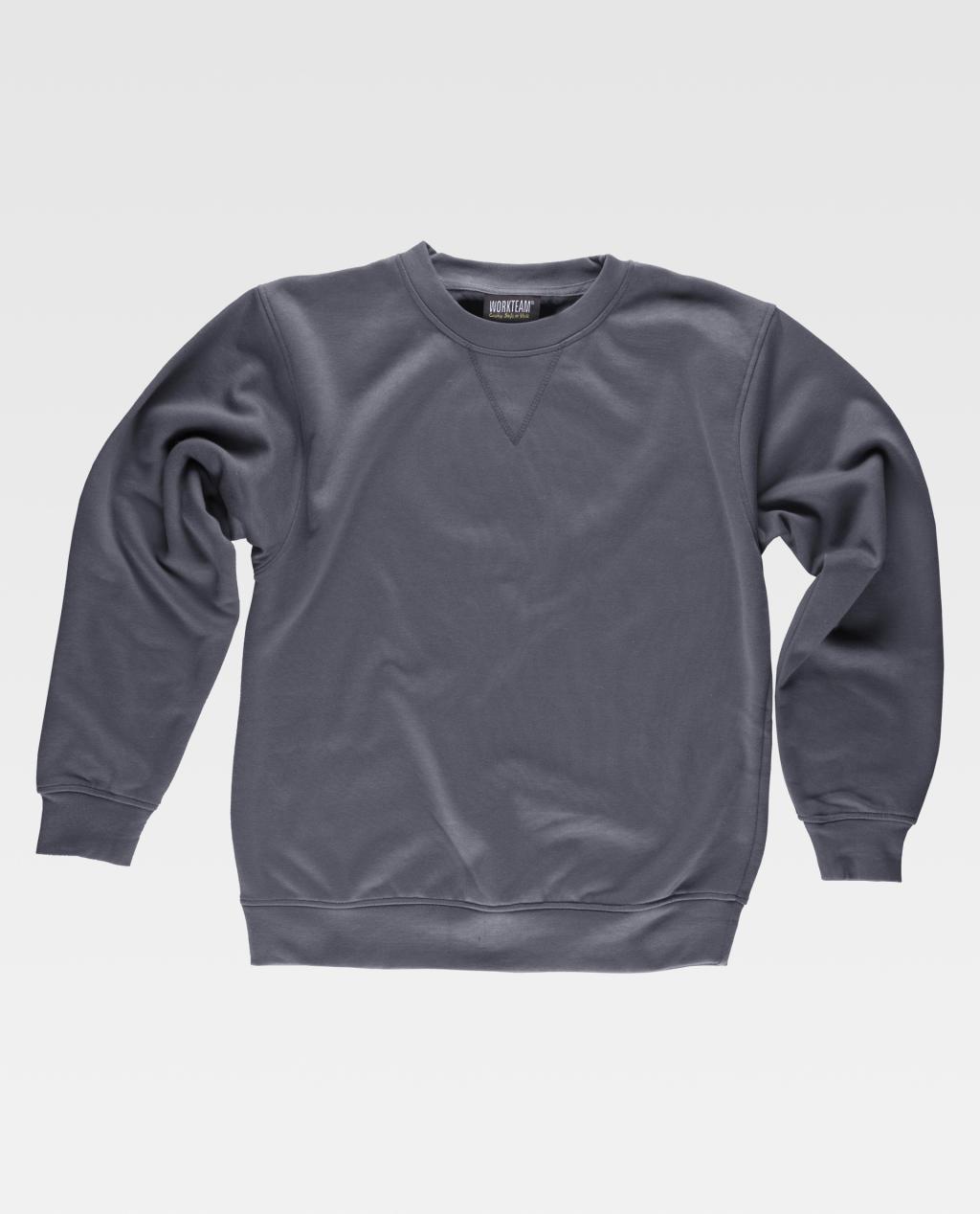 Sudadera WORKTEAM S5505 GRIS Cuello Redondo. 280G.