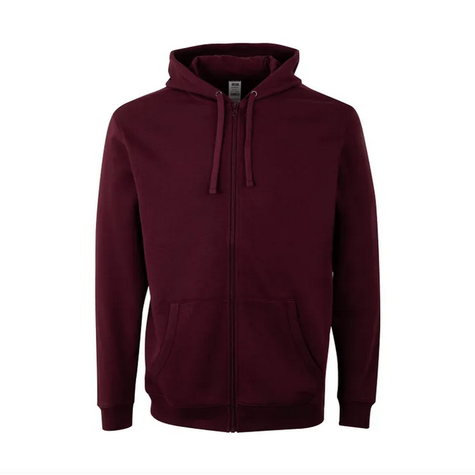 Sudadera VELILLA SF270U GRANATE 403 Capucha y cremallera. 60%-40% 270G.